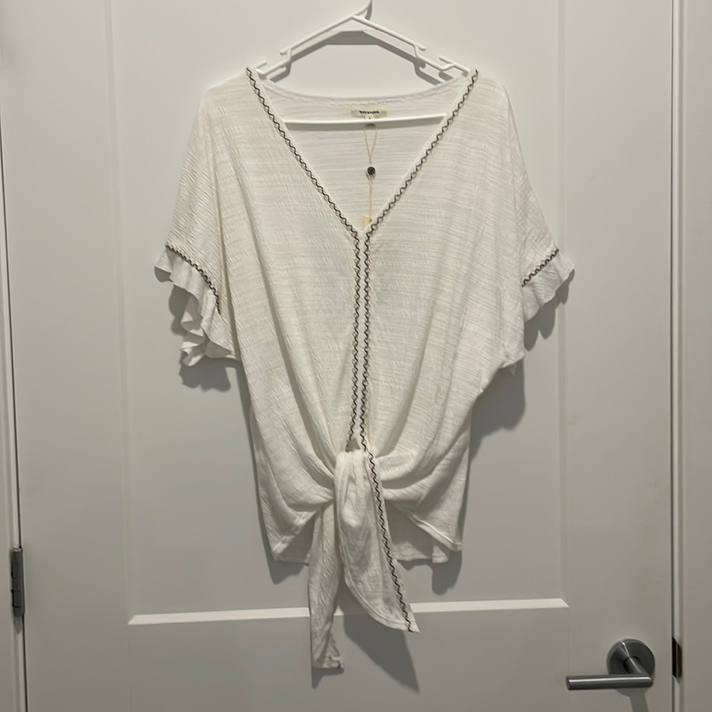 Max Studio top with front tie detail